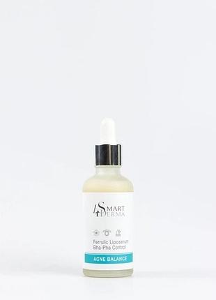 Smart4derma acne balance ferrulic liposerum bha-pha control ліпосомальна сироватка з феруловою кислотою 50 мл