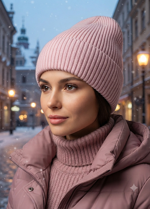 Шапка для женщин из вискозы, на полном флисе, на зиму.