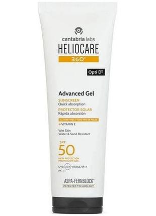 Сонцезахисний антиоксидантний гель cantabria labs для тела heliocare 360º advanced gel spf 50+ 250 мл