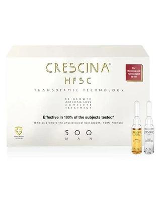 Средство для росту та против выпадения волосся для мужчин hfsc transdermic complete treatment 500 crescina 10+10 ампул