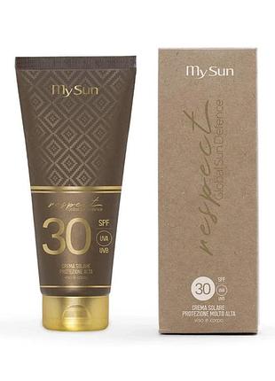 Сонцезахисний крем для обличчя і тіла spf30 respect global sun defense my sun 200 мл