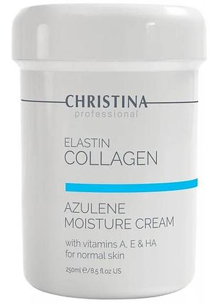 Зволожувальний крем для нормальної шкіри christina elastin collagen azulene moisture cream with vitamins 250 мл