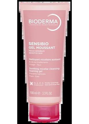 Очисний гель для чутливої шкіри bioderma sensibio gel moussant 100 мл