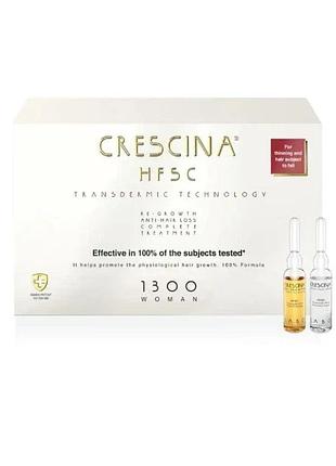 Средство для росту та против выпадения волосся для женщин hfsc transdermic complete treatment 1300 crescina 10+10 ампул