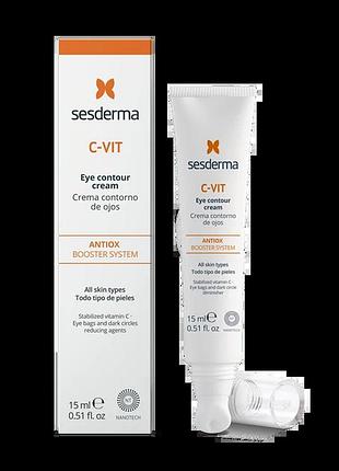 Крем для контуру навколо очей с витамином c sesderma c-vit ceramic eye contour cream 15 мл