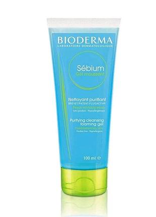 Гель очищуючий для жирної комбінованої проблемної шкіри bioderma sebium purifying cleansing foaming gel 100 мл