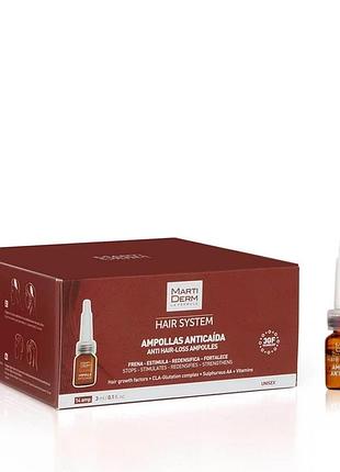 Ампули от випадання волосся martiderm hair system anti hair-loss ampoules 14 шт по 3 мл