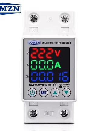 Tomzn реле напруги реле контроля напряжения ~230v 63а