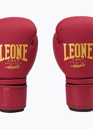 Боксерські рукавиці leone mono, бордові, pu, 12 унцій (340г.) для спортсменів 60-80 кг. (500240)