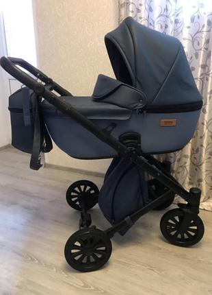Тележка/коляска водоотталкивающая экокожа синяя (sapphire) anex cross 2в1
