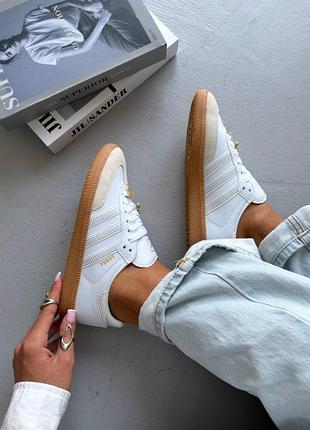 Женские кроссовки adidas samba og white/silver / smb+ 🔗