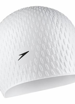 Шапочка для плавання speedo bubble cap, силіконова, чорна, універсальний розмір osfm (8-709290003)