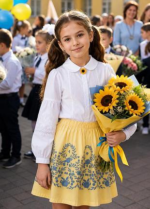 Красивая блуза с юбочкой вышивка 128р