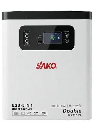 Портативна зарядная станция sako alpha/ess/1000w 2kwh 2000w втчас.акб 2000вт lifepo4