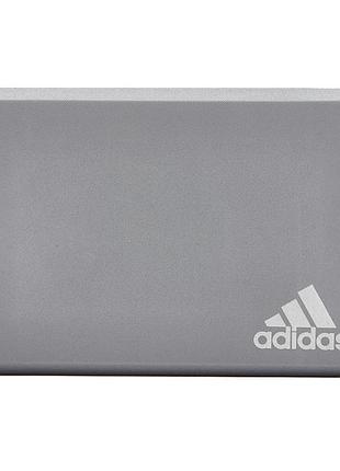 Блок для йоги adidas foam yoga block, 22.8*15.2*7.6см, опора для асан, баланс і стабільність, сірий, 1шт. (adyg-20100foam)