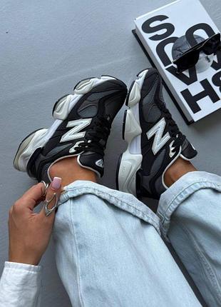 Жіночі кросівки new balance 9060 black/white tornado / smb+ 🔗