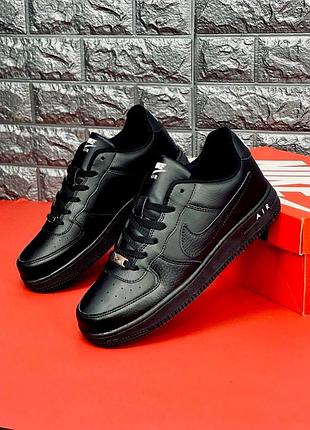 Nike air force 1 af1 black | чоловічі чорні кросівки | 40–46 мужские кроссовки найк аір форс чорные популярная модель 2026