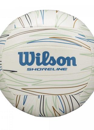 М'яч волейбольний wilson shoreline eco vb of (wv4007001xbof) розмір 5 white/blue