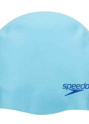 Шапочка для плавання speedo moulded cap, дитяча, силіконова, блакитна, універсальний розмір osfm (8-709908420)