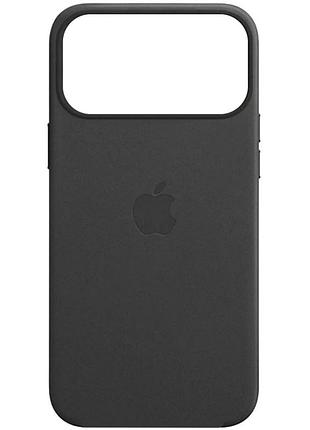 Чехол накладка из pu кожи с magsafe для apple iphone 17 pro черный с защитой камеры