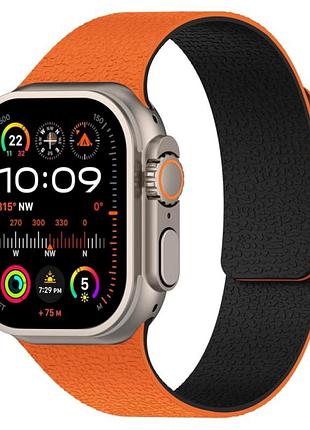 Ремінець magic silicon для apple watch series 2 38 mm 4 40 mm 7 41 mm жовтогарячий і чорний із комфортним дизайном