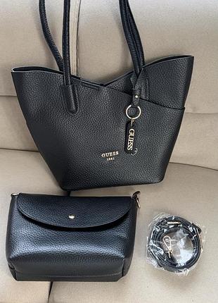 Сумка guess 2 в 1 шкіряна сумка