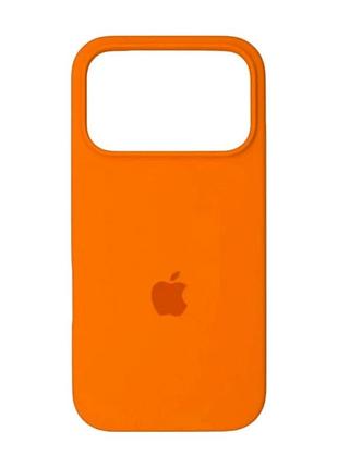 Чехол силиконовый original silicone case для apple iphone 17 air с защитой камеры hermes orange