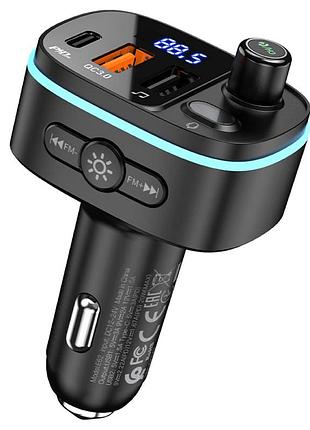 Fm трансмиттер и автомобильное зарядное устройство 3.0a pd20w bluetooth 5.0 hoco e62 черный