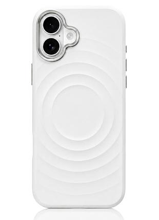 Силиконовый чехол wave case с magsafe для iphone 17 защита камеры белый