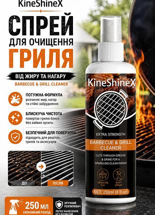 Спрей для очищення гриля kineshinex barbecue & grill cleaner 250мл — засіб від жиру та нагару