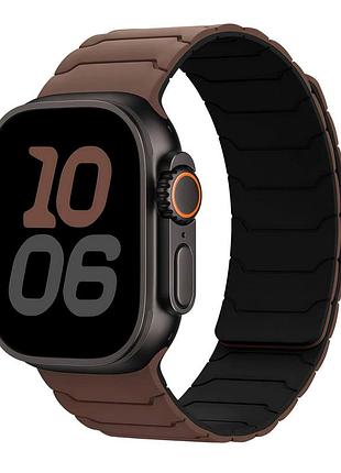Ремінець armor magnetic band силіконовий для apple watch series 3 38 mm series 4 40 mm series 7 41 mm шоколадний з магнітною