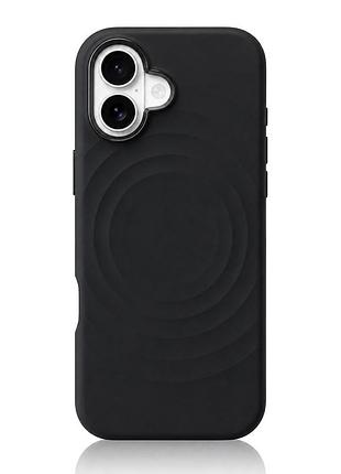 Силиконовый чехол wave case с magsafe для iphone 17 защита камеры черный