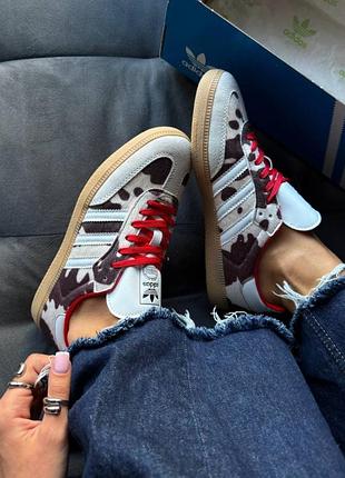 Жіночі кросівки adidas samba og cow print beige/black / smb+ 🔗