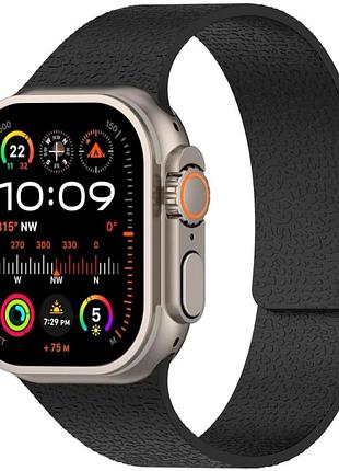 Ремінець magic silicon для apple watch series 2 38 mm series 4 40 mm series 7 41 mm чорний з м'якого силікону