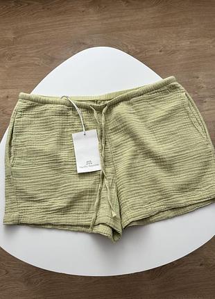 Муслиновые хлопковые шорты pull &amp; bear s
