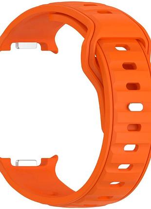 Ремінець silicone band для samsung watch 8 металевый с защитой orange