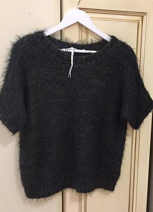 Новий.светр зелений з вовною мохиром passport wool mohair puffy crew sweater dark green зі свіжих колекцій
