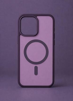 Чехол силиконовый smoky case с magsafe для apple iphone 16 pro max защита камеры pale purple