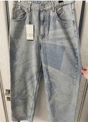 Новые стильные свободные необычные джинсы 50-52 р zara