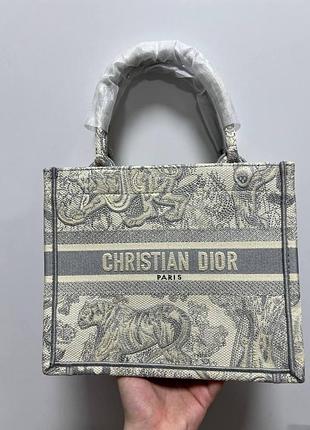 💎 dior small book tote ecru and gray toile de jouy embroidery 27 х 22 х 13 см