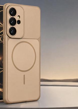 Силиконовый чехол full camera armor case с magsafe для samsung s26 защитный коричневый