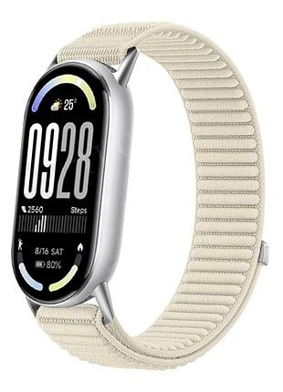 Ремешок nylon loop для xiaomi mi band 8 9 10 легкий дышащий с дизайном starlight blue.
