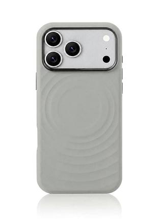 Силиконовый чехол wave case с magsafe для iphone 17 pro max серый с защитой камеры