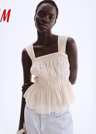 Топ от h&amp;m в размере м молочного цвета из вискозного крепа