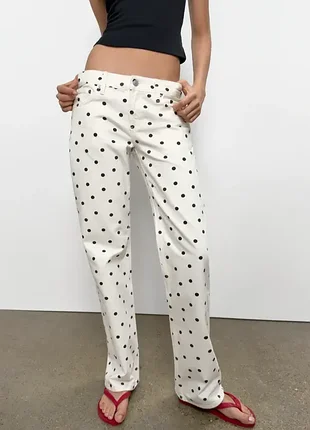 Zara джинсы в горох размера м(28)