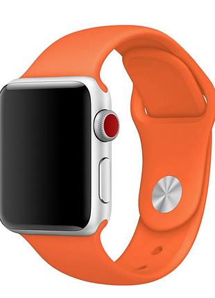 Ремешок sport band силиконовый для apple watch series 3 42 mm 4 44 mm 7 45 mm 8 49 mm оранжевый для спорта orange