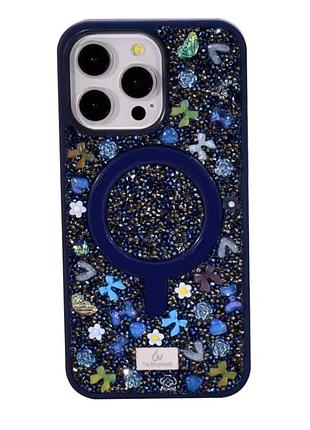 Чохол накладка bling world bobi case з magsafe для iphone 17 pro поліуретановий захисний із посиленими кутами blue