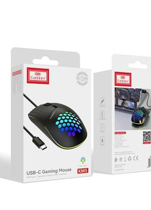 Игровая оптическая мышь quideny led черная для компьютера с usb подключением