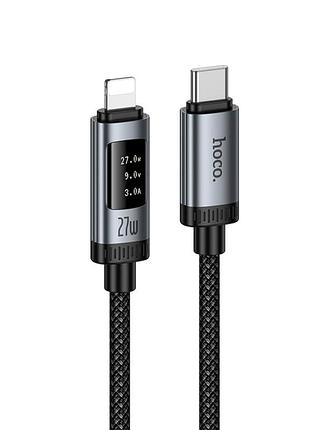 Кабель usb c to lightning 27w 1m hoco u148 для быстрой зарядки и передачи данных