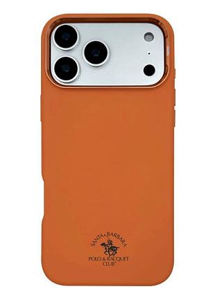Чехол накладка polo leather case с magsafe для iphone 17 pro pu кожа защитный оранжевый